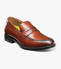 Florsheim Men's Midtown Moc Toe Penny Loafer - Cognac Florsheim Men's Midtown Moc Toe Penny Loafer - Cognac
