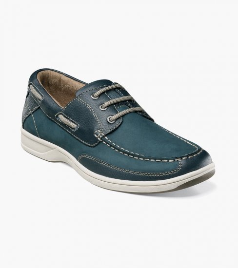 Florsheim Men's Lakeside Moc Toe Oxford - Navy - Click Image to Close