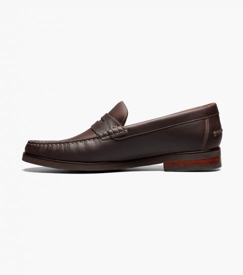 Florsheim Men's Berkley Flex Moc Toe Penny Loafer - Brown CH - Click Image to Close