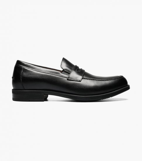 Florsheim Men's Midtown Moc Toe Penny Loafer - Black - Click Image to Close