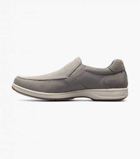 Florsheim Men's Lakeside Canvas Moc Toe Slip On - Gray - Click Image to Close