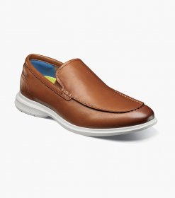 Florsheim Men's Hamptons Moc Toe Venetian Loafer - Cognac