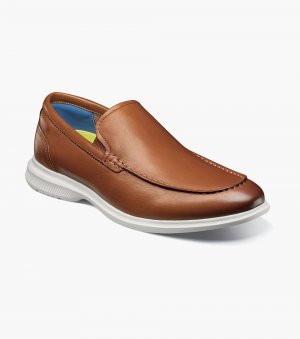 Florsheim Men's Hamptons Moc Toe Venetian Loafer - Cognac