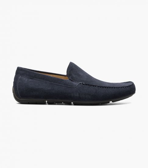 Florsheim Men's Talladega Moc Toe Venetian Driver - Navy Suede - Click Image to Close