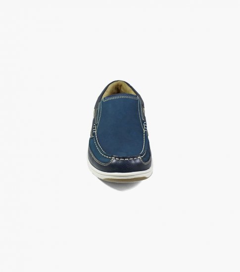 Florsheim Men's Lakeside Moc Toe Slip On - Navy - Click Image to Close