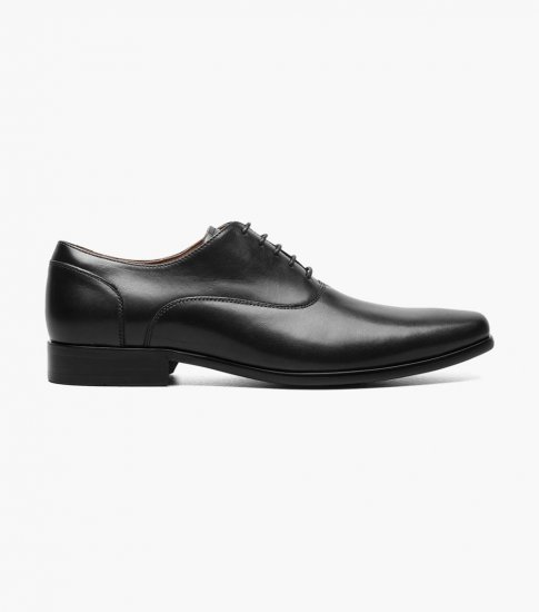 Florsheim Men's Postino Plain Toe Balmoral Oxford - Black Smooth - Click Image to Close