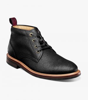 Florsheim Men's Foundry Plain Toe Chukka Boot - Ebony Printed