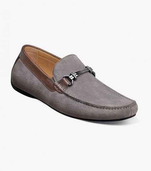 Florsheim Men's Dubino Moc Toe Bit Loafer - Gray Multi - Click Image to Close