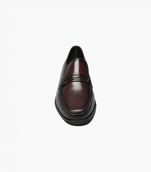 Florsheim Men's Como Moc Toe Strap Loafer - Black Cherry - Click Image to Close