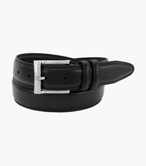 Florsheim Martin XL Pebble Grain Leather Belt - Black - Click Image to Close