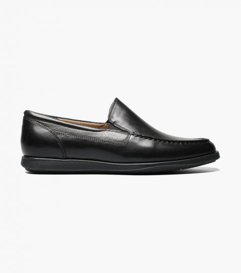 Florsheim Men's Atlantic Moc Toe Venetian Slip On - Black - Click Image to Close