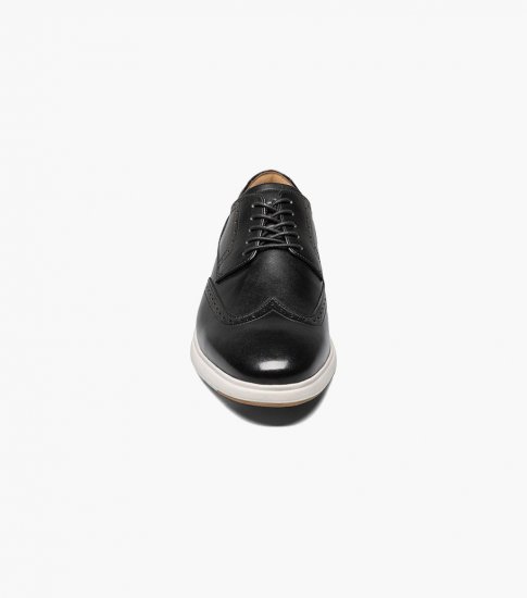 Florsheim Men's Dash Wingtip Oxford - Black w/White - Click Image to Close