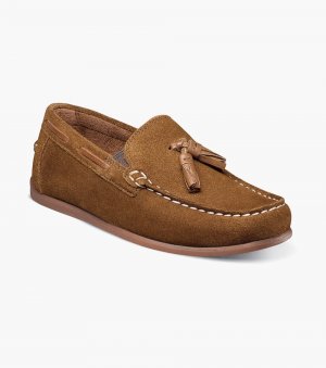 Florsheim Jasper Jr. Boys Moc Toe Drop Tassel Loafer - Mocha