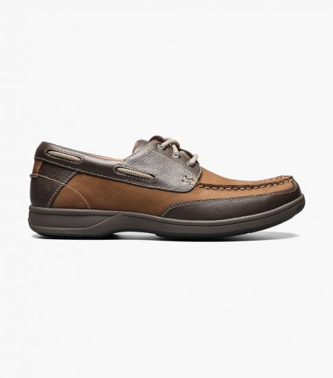 Florsheim Men's Lakeside Moc Toe Oxford - Stone - Click Image to Close