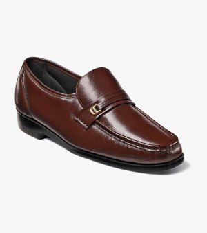 Florsheim Men's Riva Moc Toe Bit Loafer - Cognac