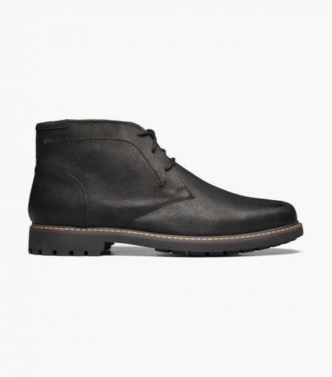 Florsheim Men's Field Plain Toe Chukka Boot - Black Nubuck - Click Image to Close