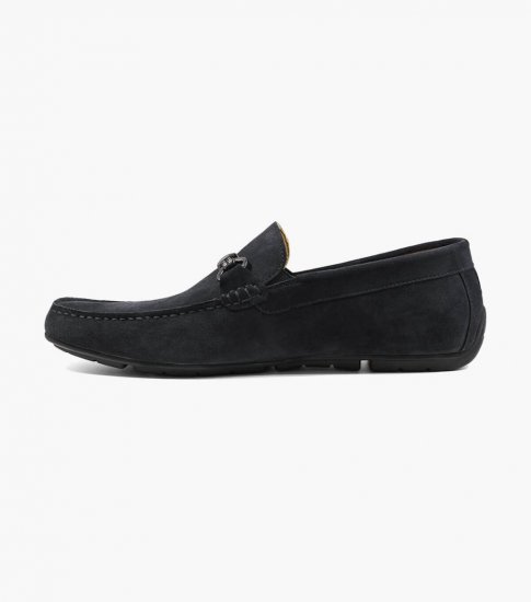 Florsheim Men's Dubino Moc Toe Bit Loafer - Black Suede - Click Image to Close