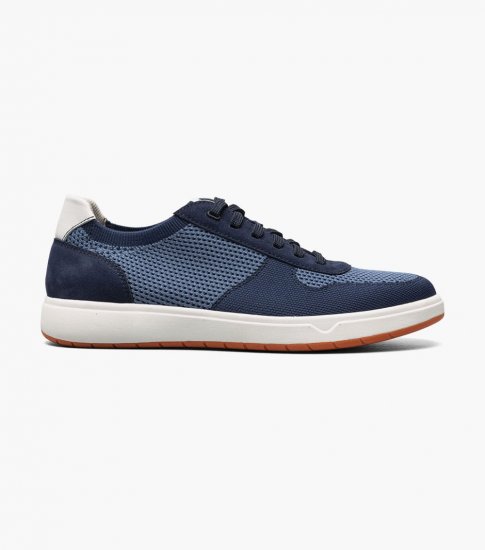 Florsheim Men's Heist Knit 6-Eye Lace To Toe Sneaker - Blue - Click Image to Close