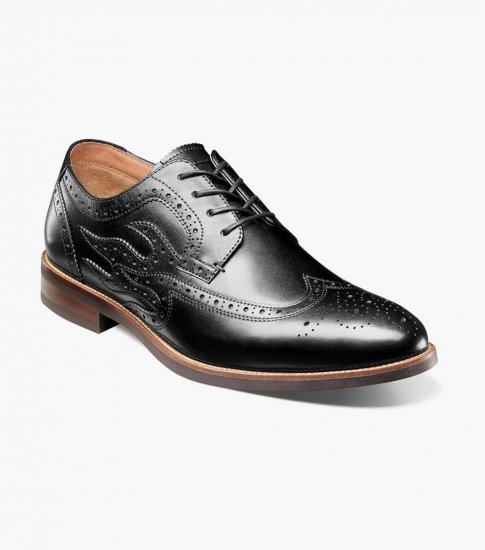 Florsheim Men's Uptown Spicy Wingtip Oxford - Black - Click Image to Close