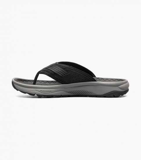 Florsheim Men's Tread Lite Thong Sandal - Black - Click Image to Close