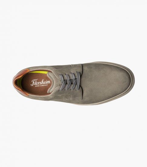 Florsheim Men's Premier Plain Toe Lace Up Sneaker - Gray - Click Image to Close