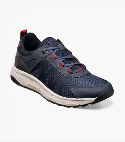 Florsheim Men's Tread Lite Mesh Moc Toe Lace Up Sneaker - Navy - Click Image to Close