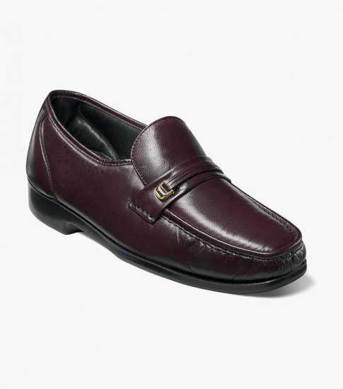 Florsheim Men's Riva Moc Toe Bit Loafer - Burgundy - Click Image to Close