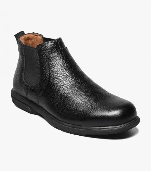 Florsheim Men's Loedin Work Steel Toe Black Plain Toe Gore Boot - Black - Click Image to Close