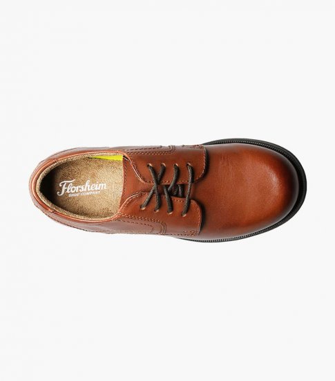 Florsheim Midtown Jr. Boys Plain Toe Oxford - Cognac - Click Image to Close