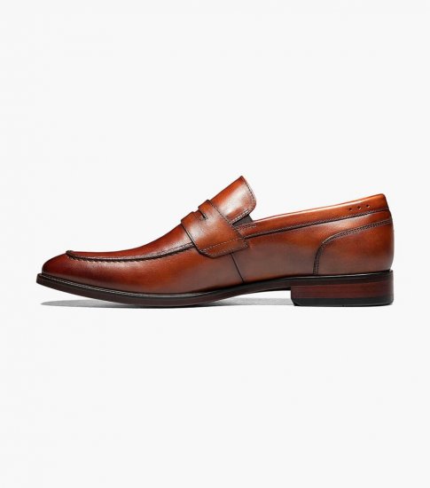 Florsheim Men's Sorrento Moc Toe Penny Loafer - Cognac - Click Image to Close