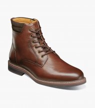 Florsheim Men's Norwalk Plain Toe Lace Up Boot - Cognac Tumbled