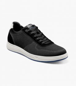 Florsheim Men's Heist Knit 6-Eye Lace To Toe Sneaker - Black w/White Florsheim Men's Heist Knit 6-Eye Lace To Toe Sneaker - Black w/White