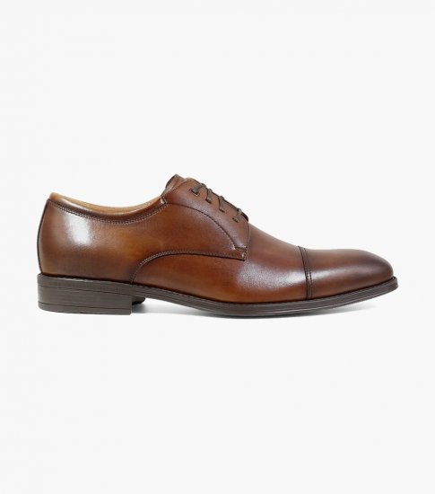 Florsheim Men's Azzio Cap Toe Oxford - Cognac - Click Image to Close