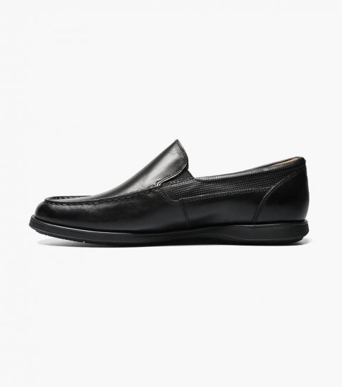 Florsheim Men's Atlantic Moc Toe Venetian Slip On - Black - Click Image to Close