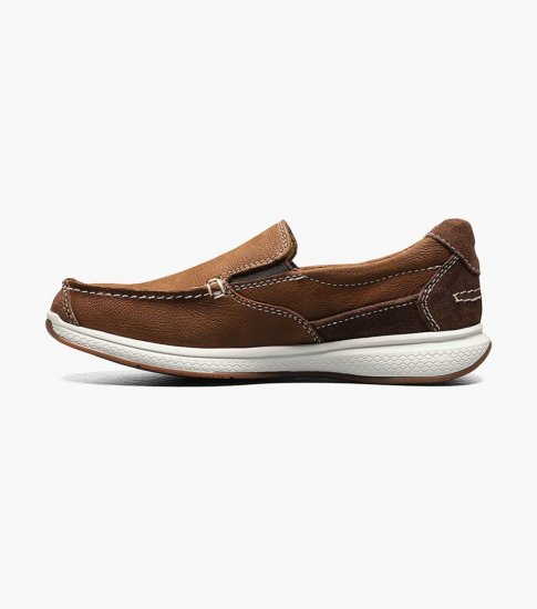 Florsheim Great Lakes Jr. Boys Moc Toe Slip On - Stone - Click Image to Close