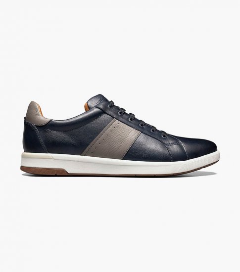 Florsheim Men's Crossover Lace To Toe Sneaker - Navy - Click Image to Close