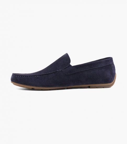 Florsheim Men's Dubino Moc Toe Venetian Slip On - Navy Suede - Click Image to Close