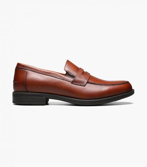 Florsheim Men's Midtown Moc Toe Penny Loafer - Cognac - Click Image to Close