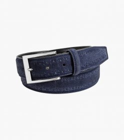 Florsheim Lucky Genuine Suede Belt - Navy