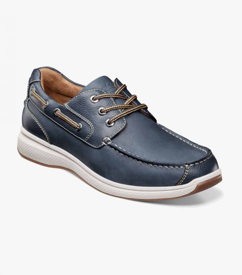 Florsheim Men's Great Lakes Moc Toe Oxford - Indigo - Click Image to Close