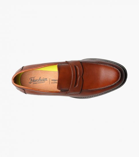 Florsheim Men's Midtown Moc Toe Penny Loafer - Cognac - Click Image to Close