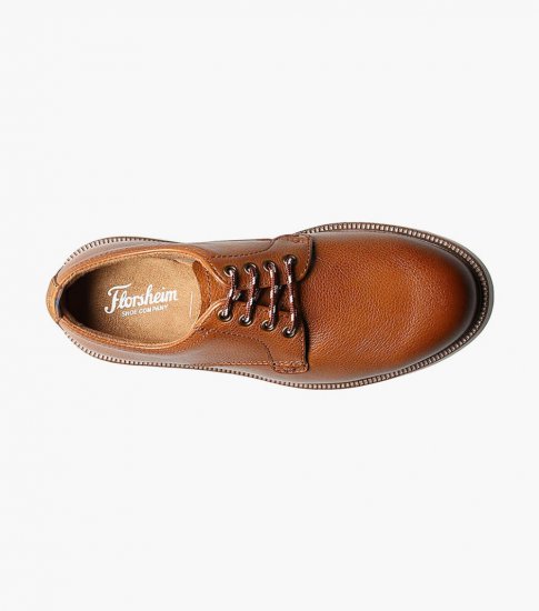 Florsheim Supacush Jr. Boys Plain Toe Oxford - Cognac - Click Image to Close