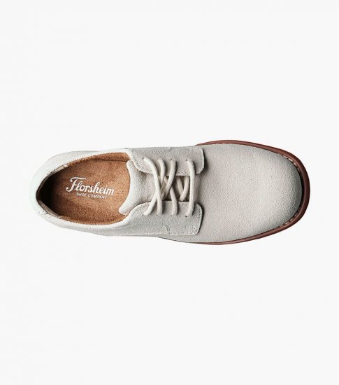 Florsheim Kearny Jr. Boys Plain Toe Oxford - White - Click Image to Close