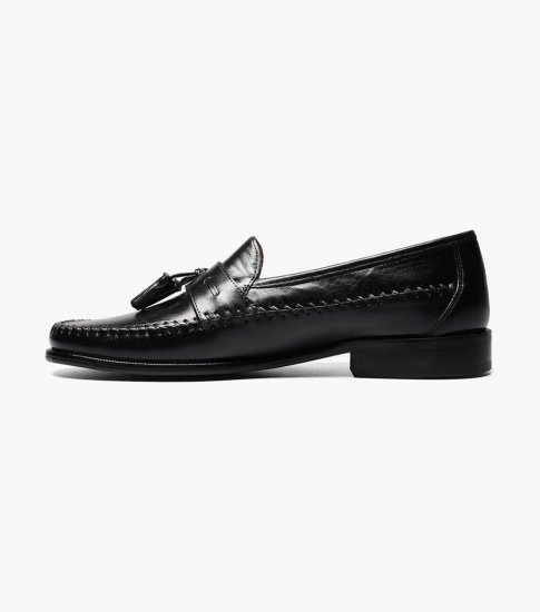 Florsheim Men's Pazzano Moc Toe Tassel Slip On - Black - Click Image to Close