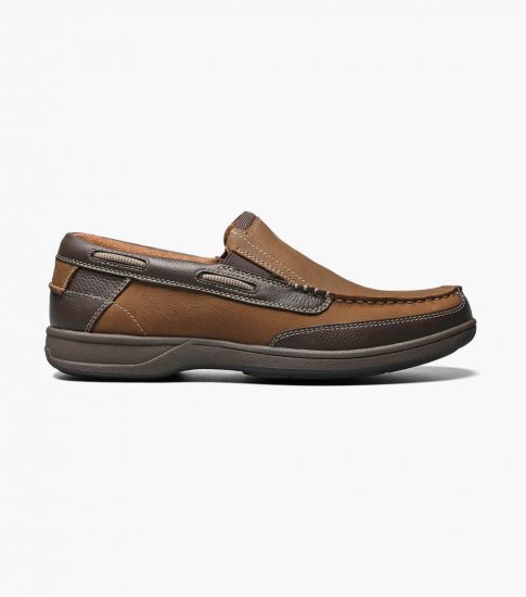 Florsheim Men's Lakeside Moc Toe Slip On - Stone - Click Image to Close