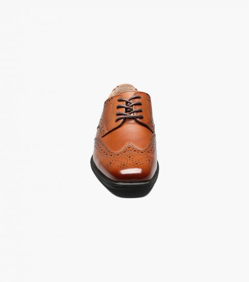 Florsheim Reveal Jr. Boys Wingtip Oxford - Cognac - Click Image to Close