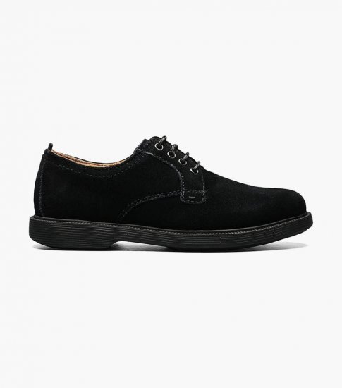 Florsheim Supacush Jr. Boys Plain Toe Oxford - Black Suede - Click Image to Close