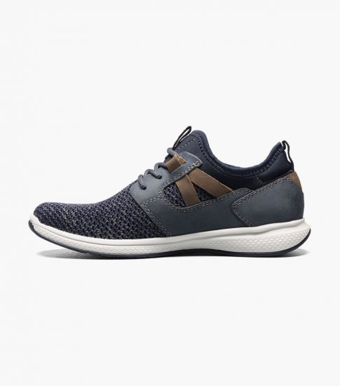 Florsheim Great Lakes Jr. Boys Knit Plain Toe Sneaker - Navy - Click Image to Close