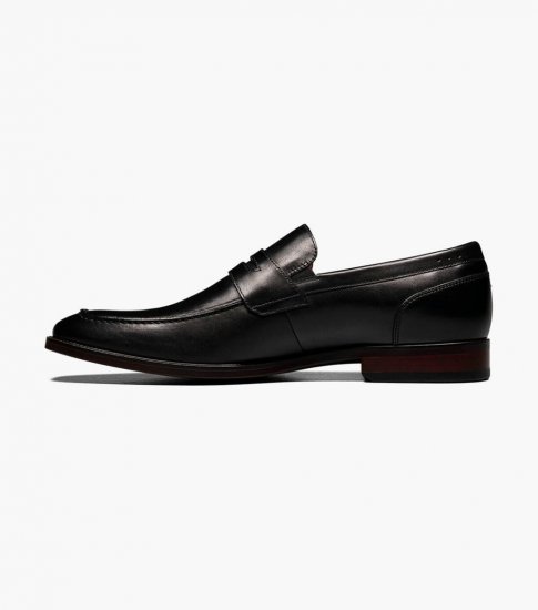 Florsheim Men's Sorrento Moc Toe Penny Loafer - Black - Click Image to Close